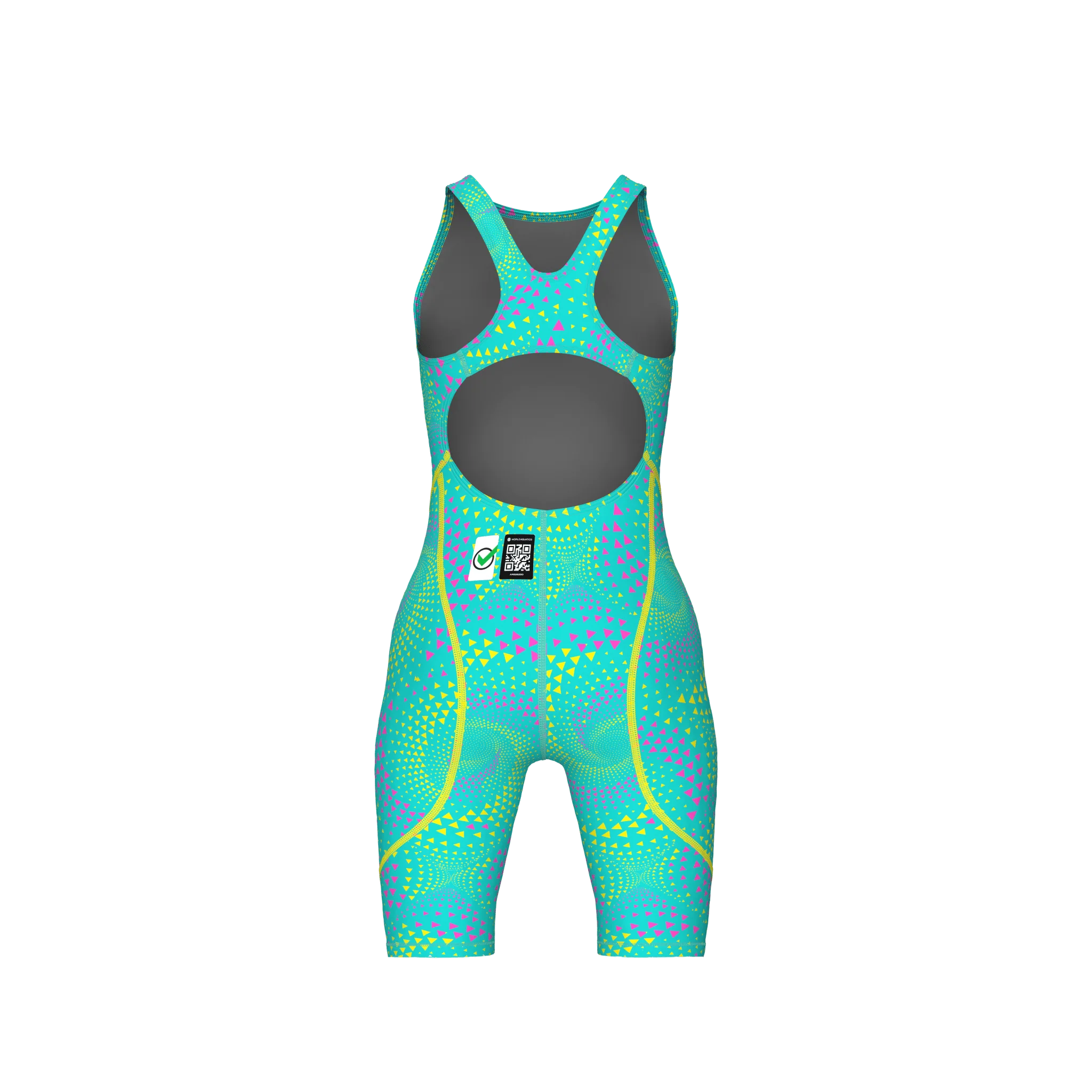 ARENA GIRLS POWERSKIN ST NEXT FIREFLOW SEAGLASS OPEN BACK KNEESUIT - Image 7