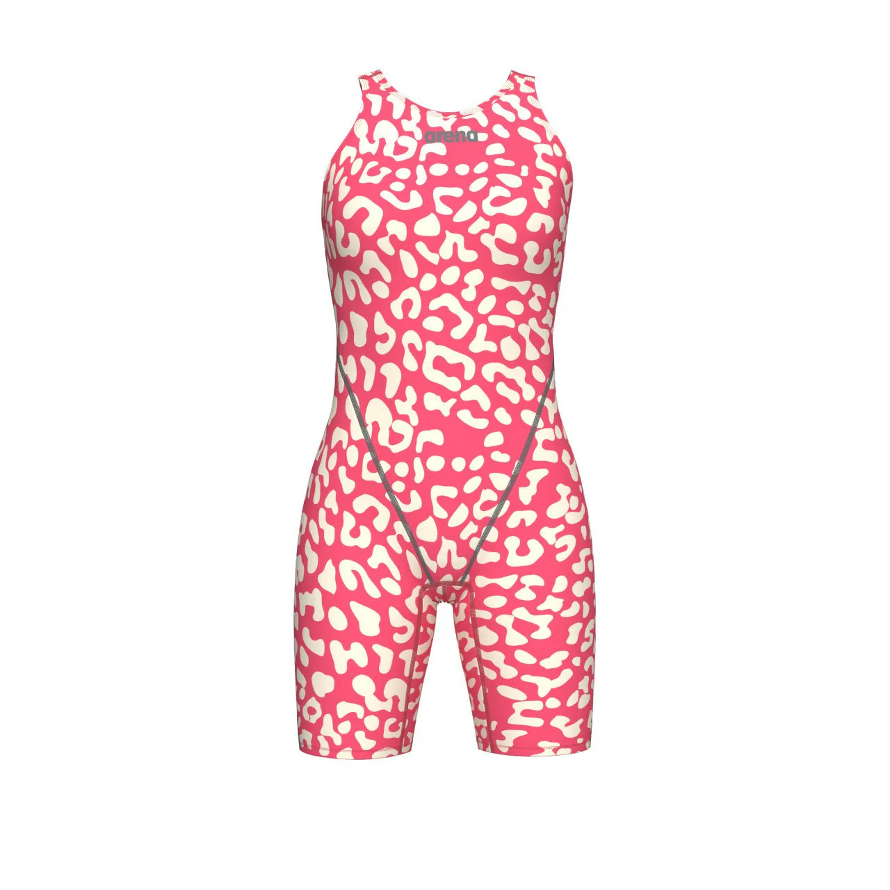 ARENA WOMENS LEOPARD SKIN GERANIUM POWERSKIN ST NEXT OPEN BACK KNEESUIT - Image 8