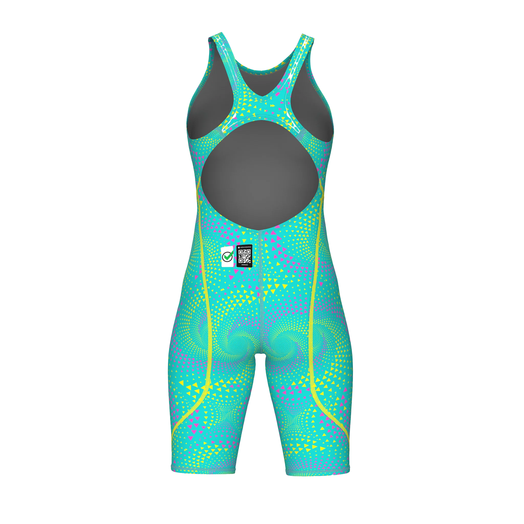 ARENA WOMENS POWERSKIN ST NEXT FIREFLOW SEAGLASS OPEN BACK KNEESUIT - Image 9