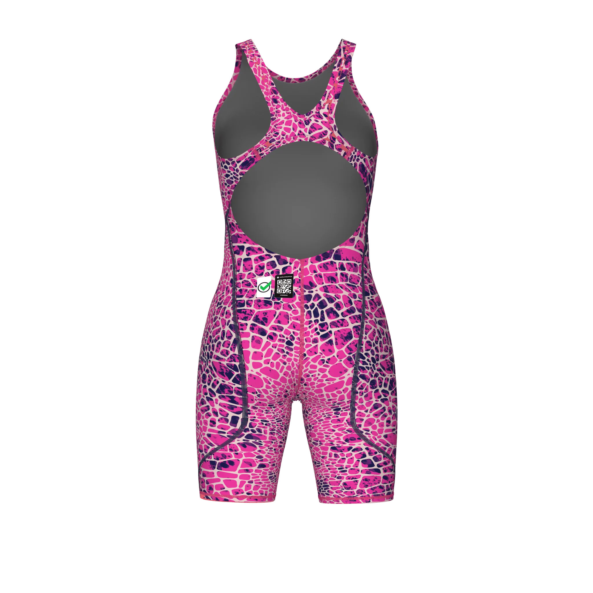 ARENA WOMENS POWERSKIN ST NEXT SNAKESKIN OPEN BACK KNEESUIT - Image 7