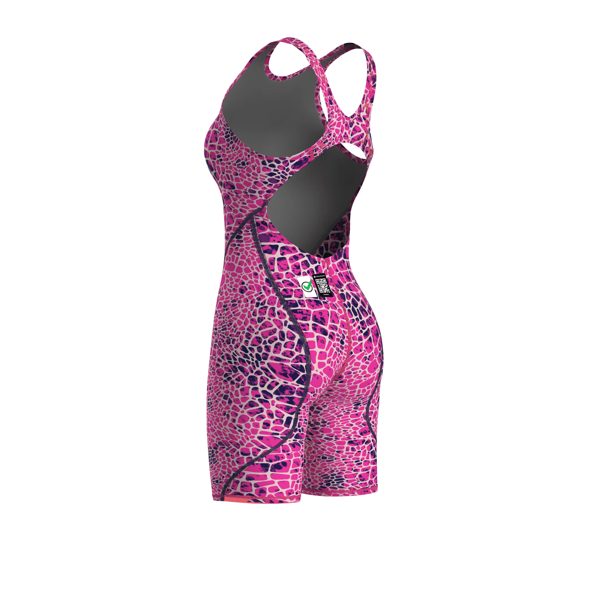 ARENA WOMENS POWERSKIN ST NEXT SNAKESKIN OPEN BACK KNEESUIT - Image 8