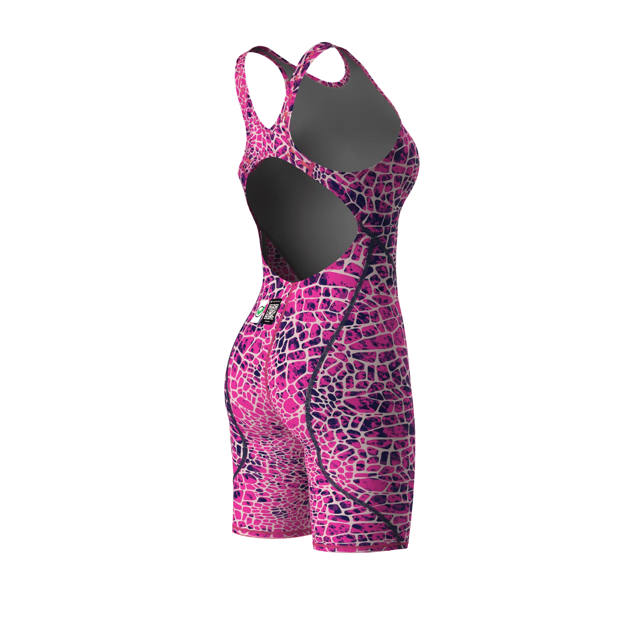 ARENA WOMENS POWERSKIN ST NEXT SNAKESKIN OPEN BACK KNEESUIT - Image 9