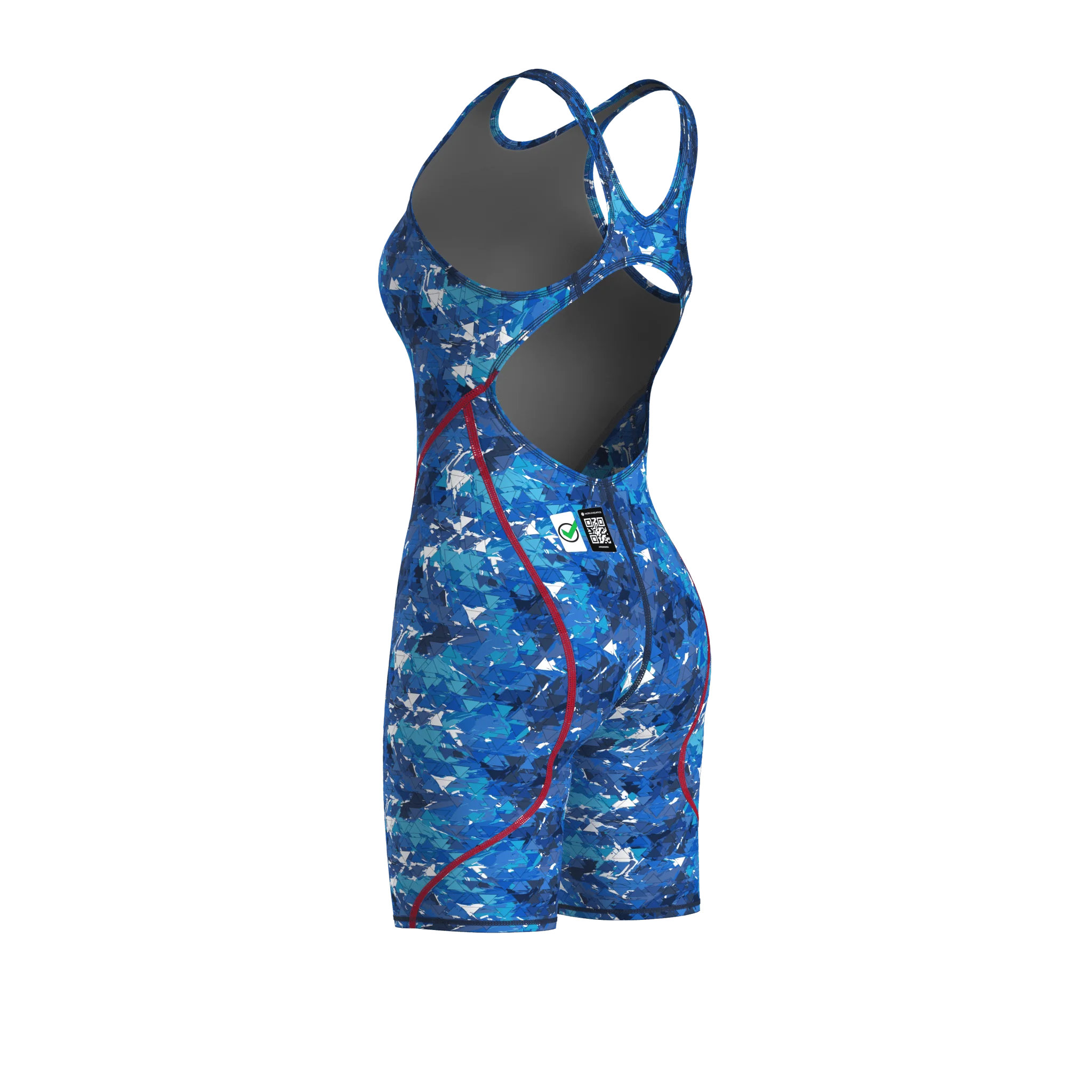 ARENA WOMENS POWERSKIN ST NEXT SPLASHY MULTI OPEN BACK KNEESUIT - Image 10