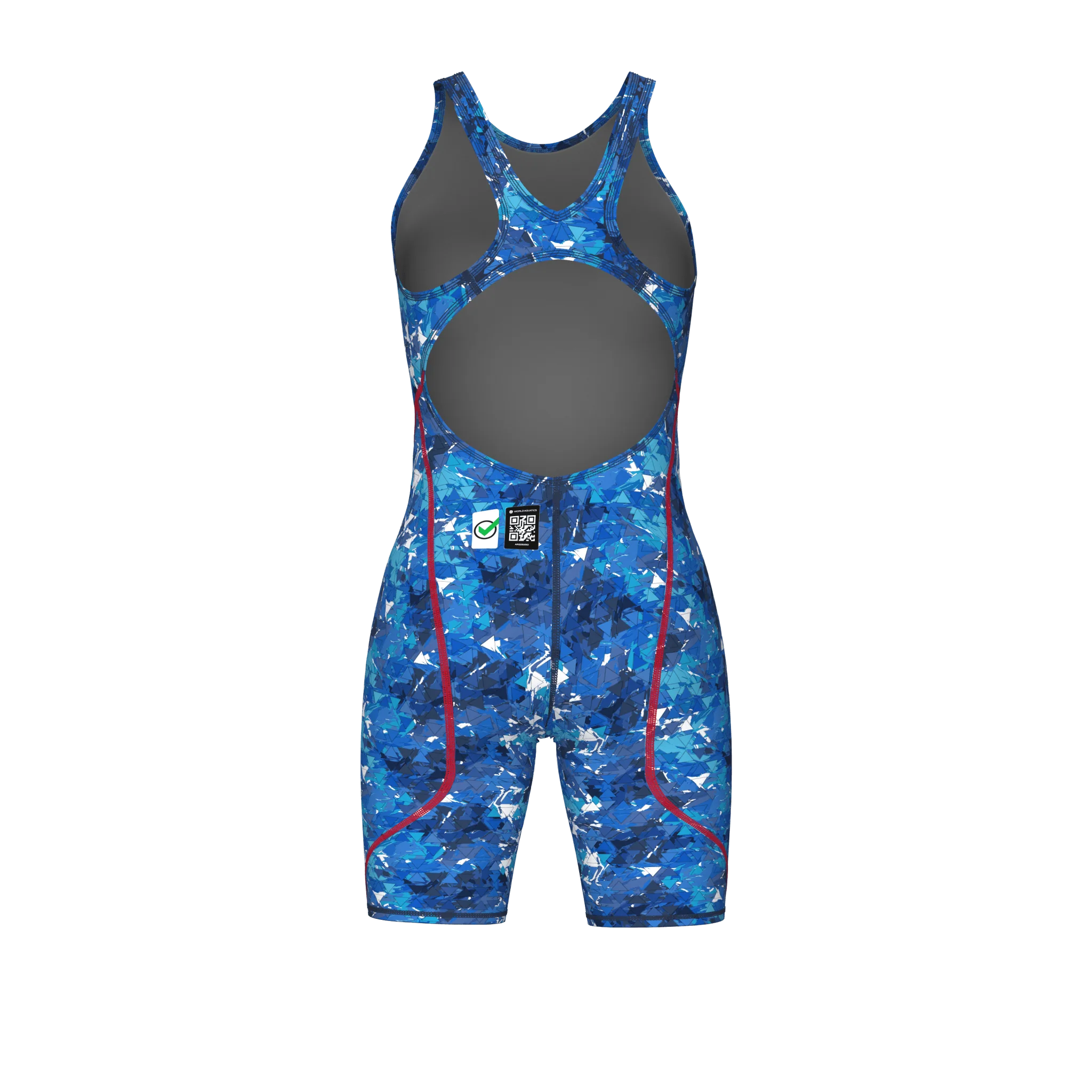 ARENA WOMENS POWERSKIN ST NEXT SPLASHY MULTI OPEN BACK KNEESUIT - Image 9
