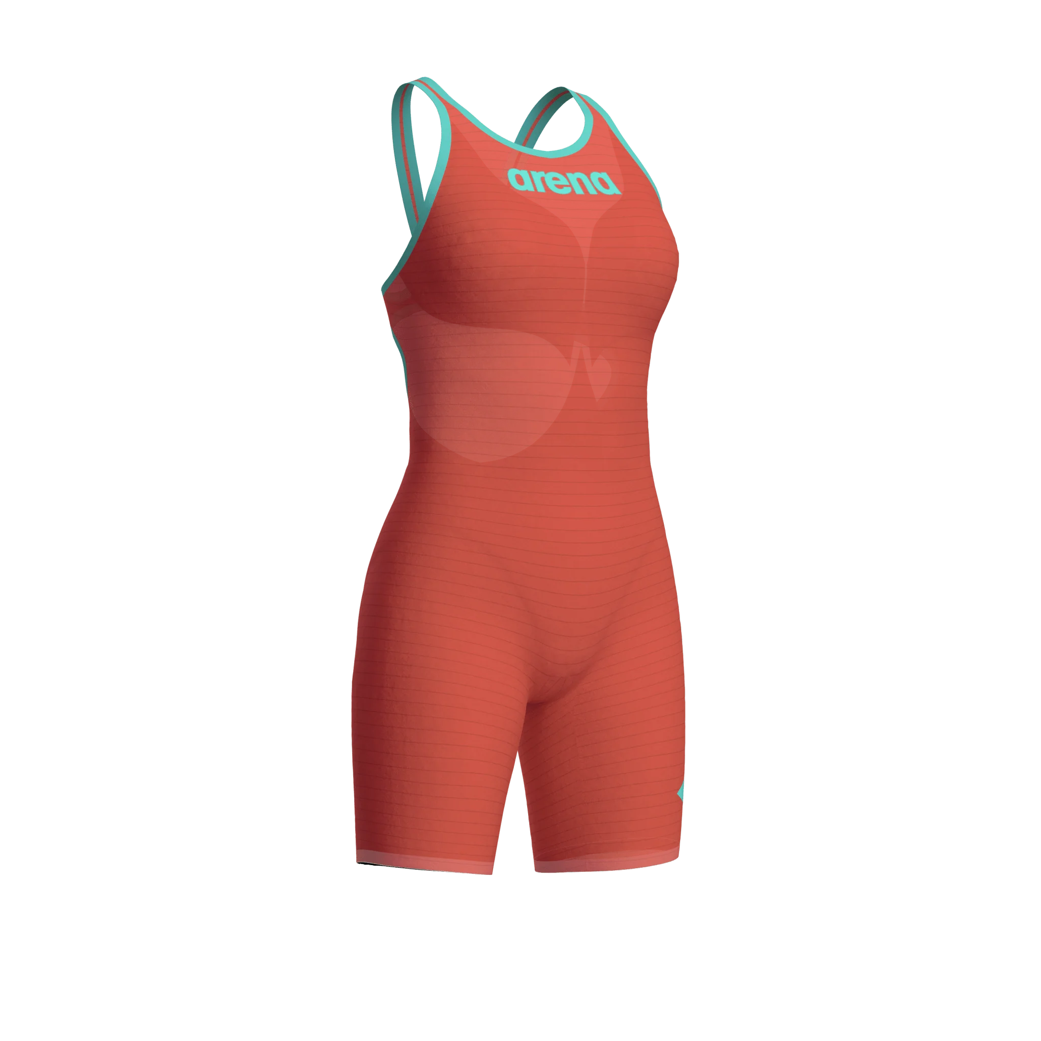 ARENA WOMENS POWERSKIN SUNSET CORAL CARBON AIR² OPEN BACK KNEESUIT - Image 7