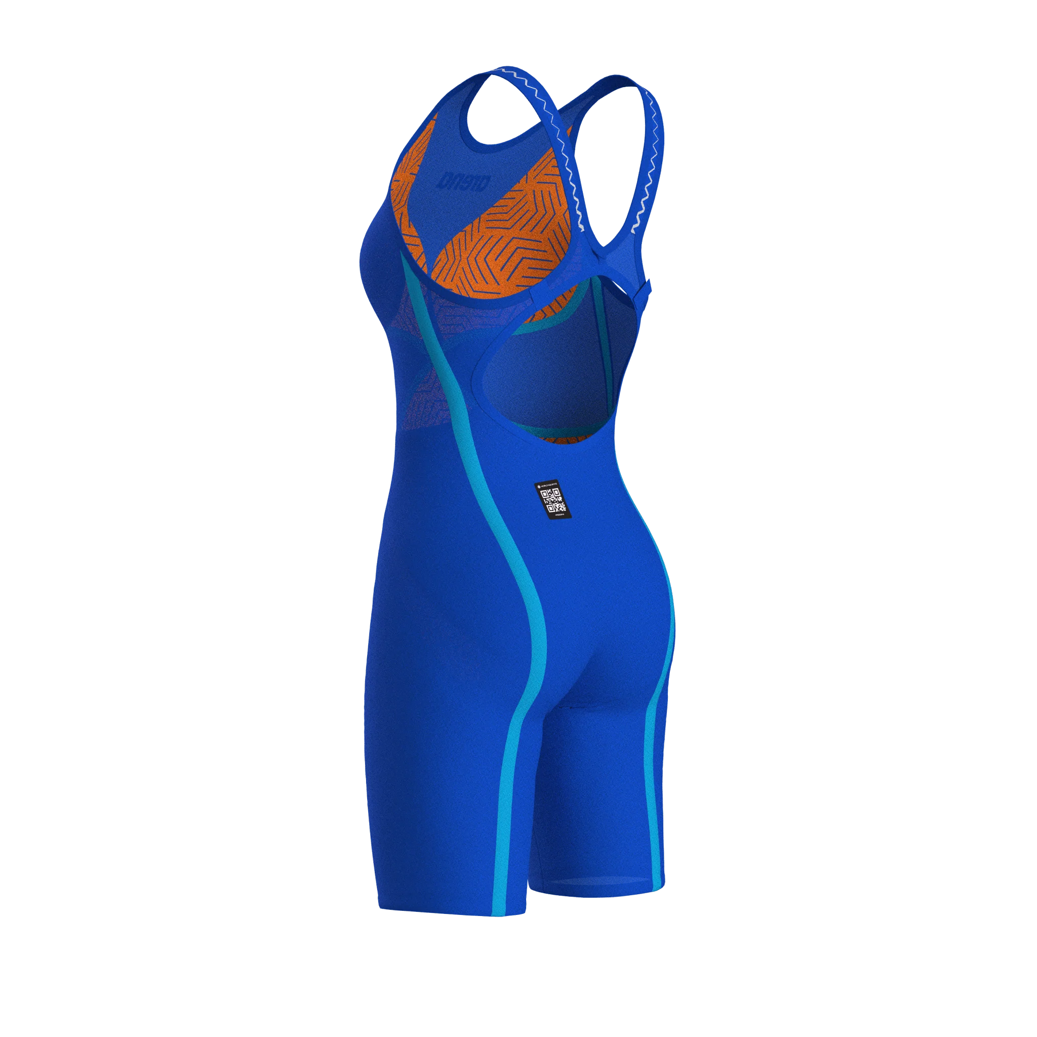 ARENA WOMENS POWERSKIN VELOCE NEON BLAZE OPEN BACK KNEESUIT - Image 9