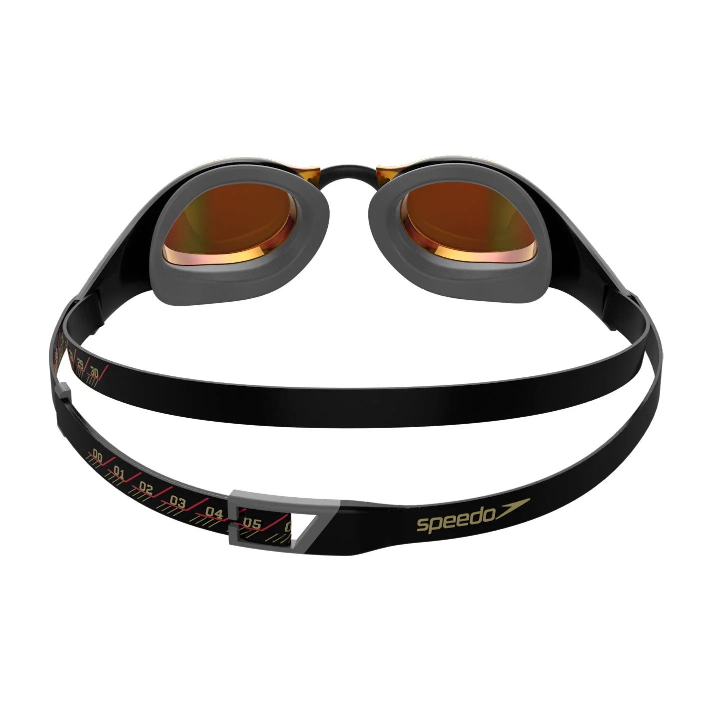 SPEEDO FASTSKIN PURE FOCUS MIRROR GOGGLES COOL GREY / FIRE GOLD - Image 2