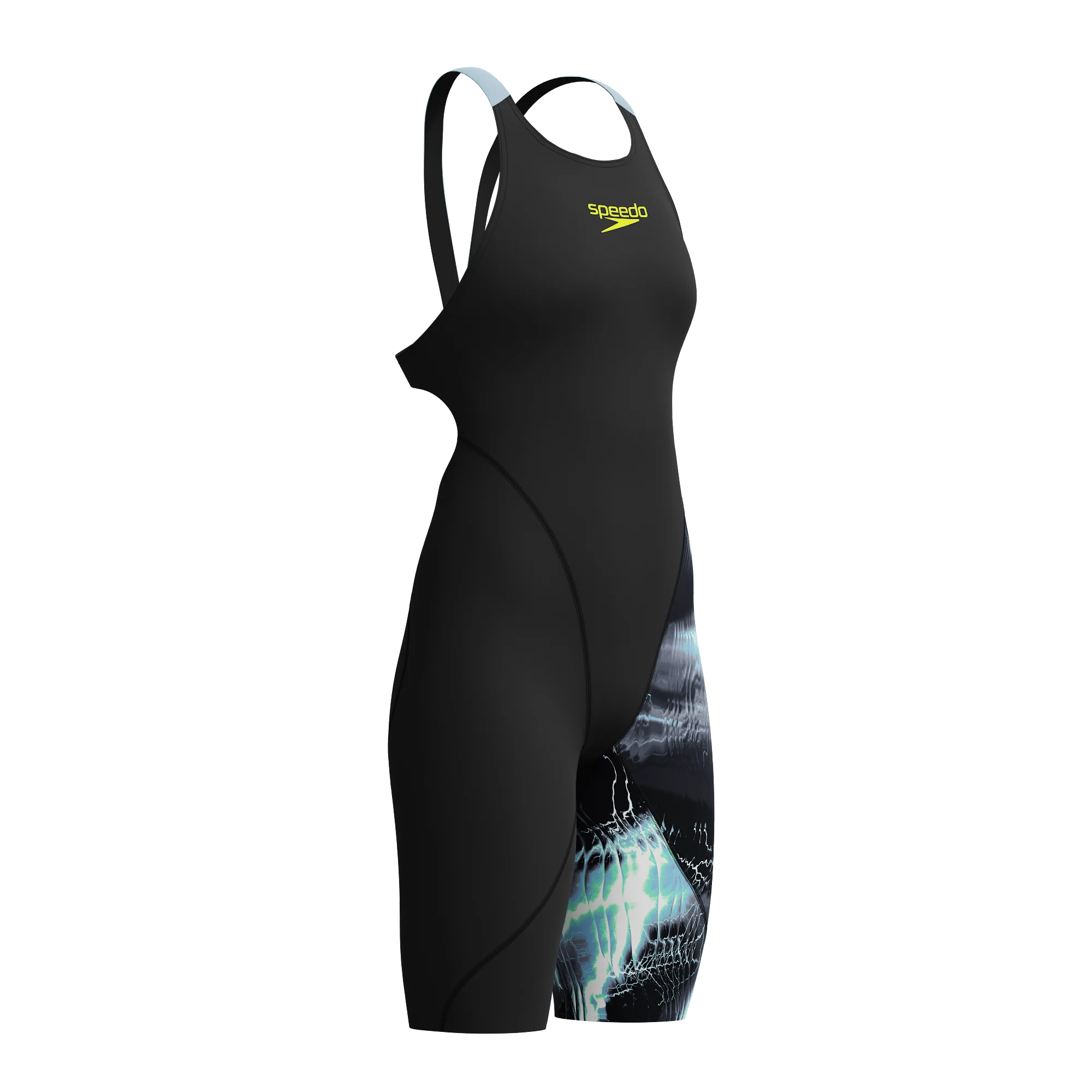 SPEEDO GIRLS FASTSKIN LZR IGNITE KNEESKIN ELECTRO STATIC / BLACK - Image 7