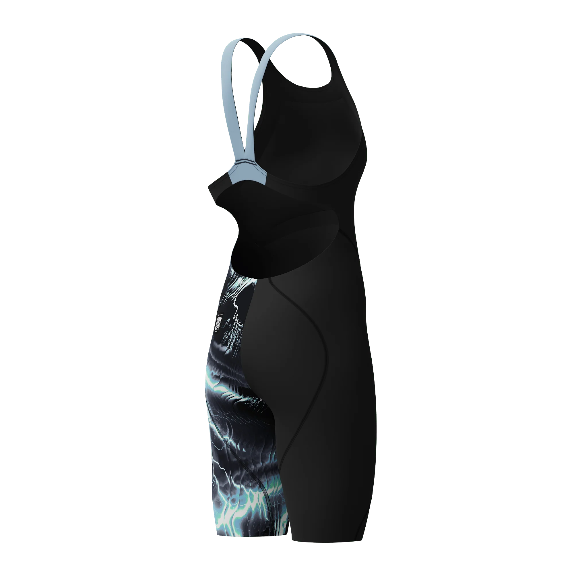 SPEEDO GIRLS FASTSKIN LZR IGNITE KNEESKIN ELECTRO STATIC / BLACK - Image 8