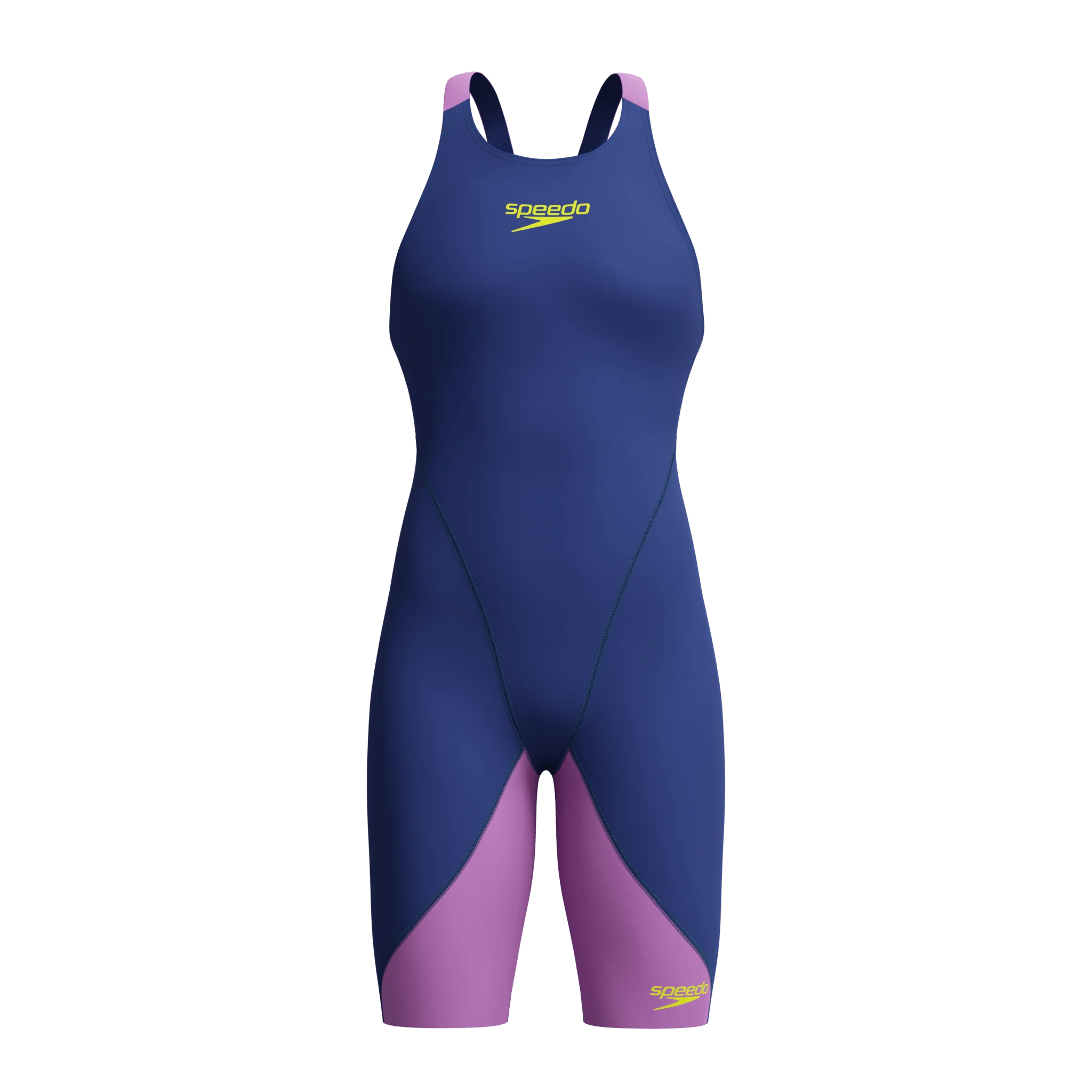 SPEEDO GIRLS FASTSKIN LZR IGNITE KNEESKIN NOBLE NAVY / NEON JELLY - Image 3