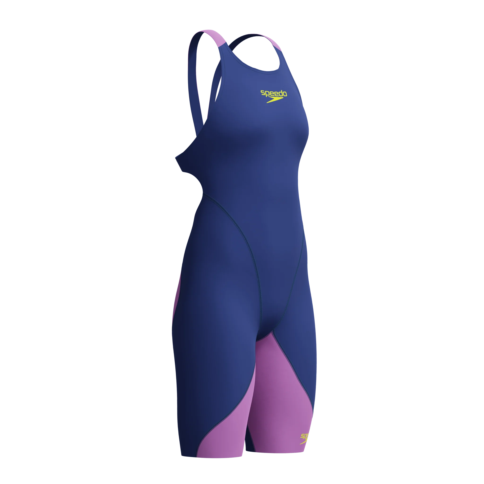 SPEEDO GIRLS FASTSKIN LZR IGNITE KNEESKIN NOBLE NAVY / NEON JELLY - Image 4