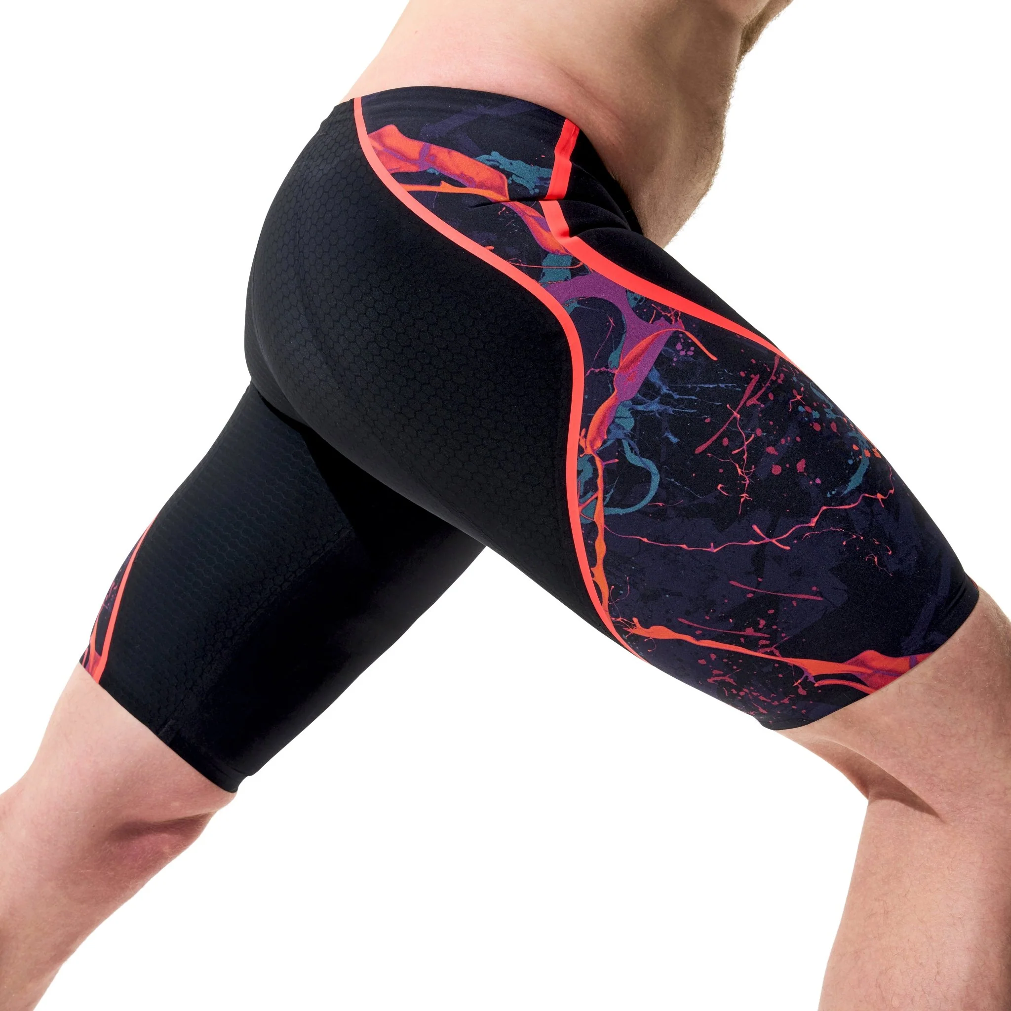 SPEEDO MENS FASTSKIN LZR PURE INTENT 2.0 PRINTED JAMMER BLACK EMBER - Image 3
