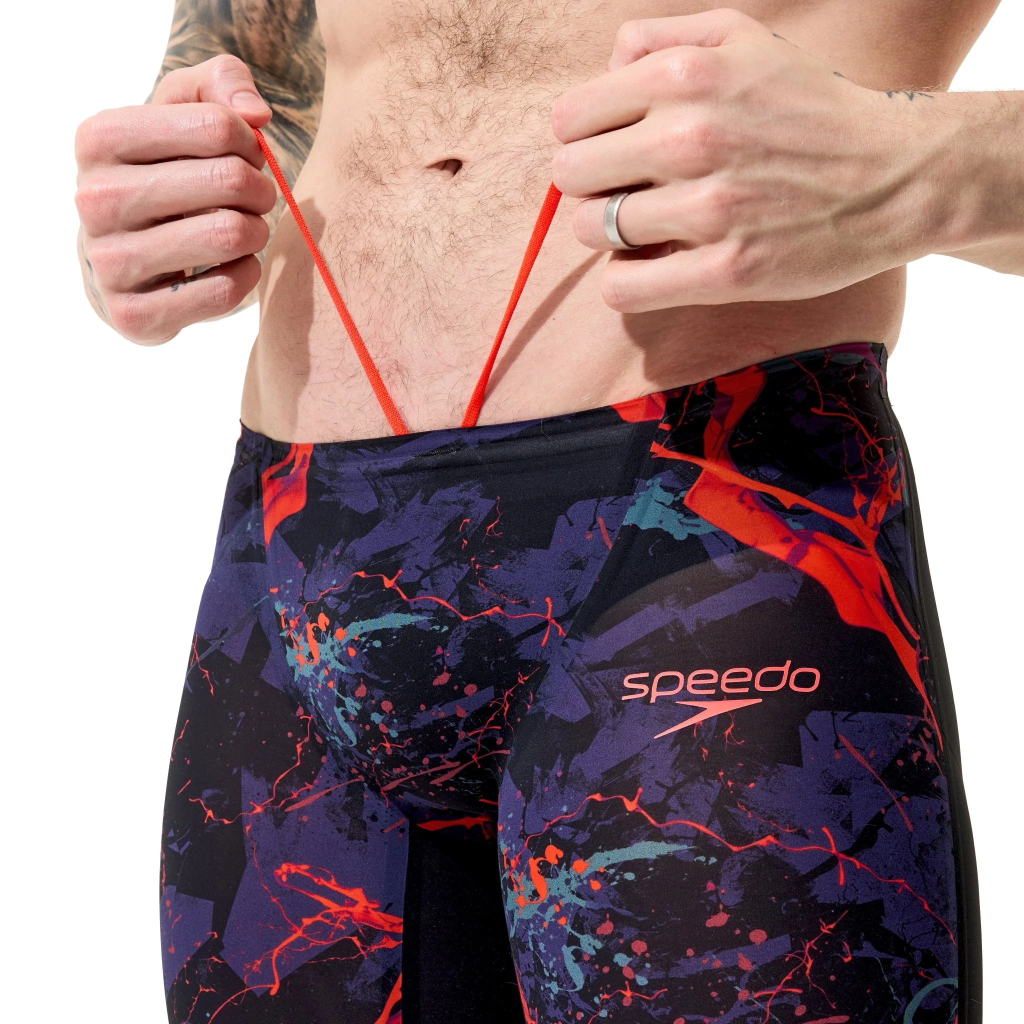 SPEEDO MENS FASTSKIN LZR PURE VALOR 2.0 JAMMER BLACK EMBER - Image 4