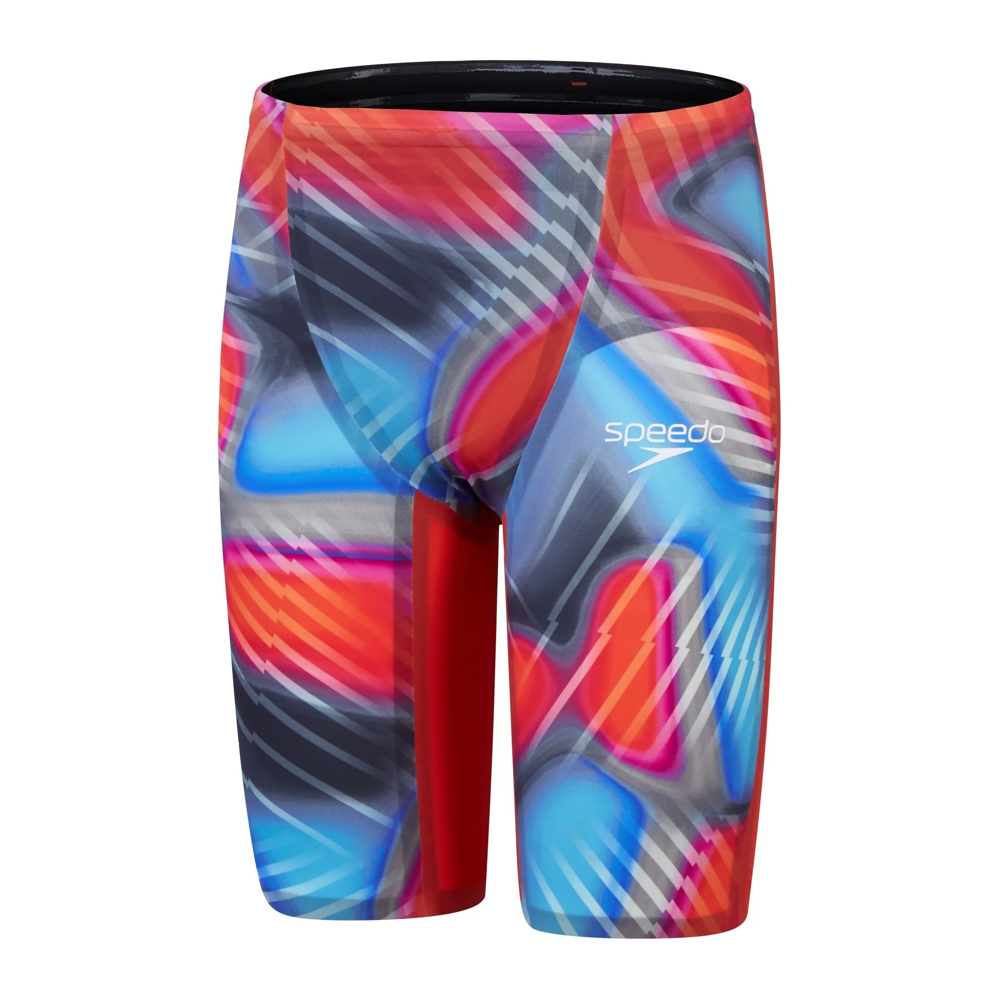 SPEEDO MENS FASTSKIN LZR PURE VALOR 2.0 JAMMER FLAME RED / PICTON BLUE - Image 4