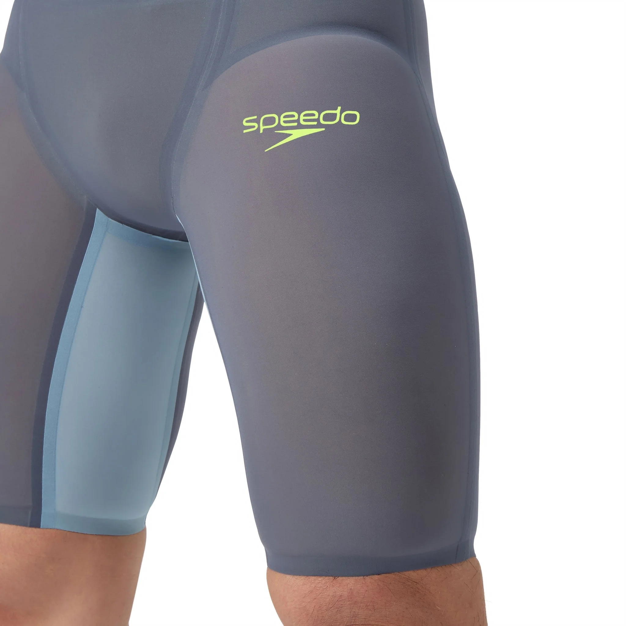 SPEEDO MENS FASTSKIN LZR PURE VALOR 2.0 JAMMER GREY LEAD / ACADIA BLUE - Image 5