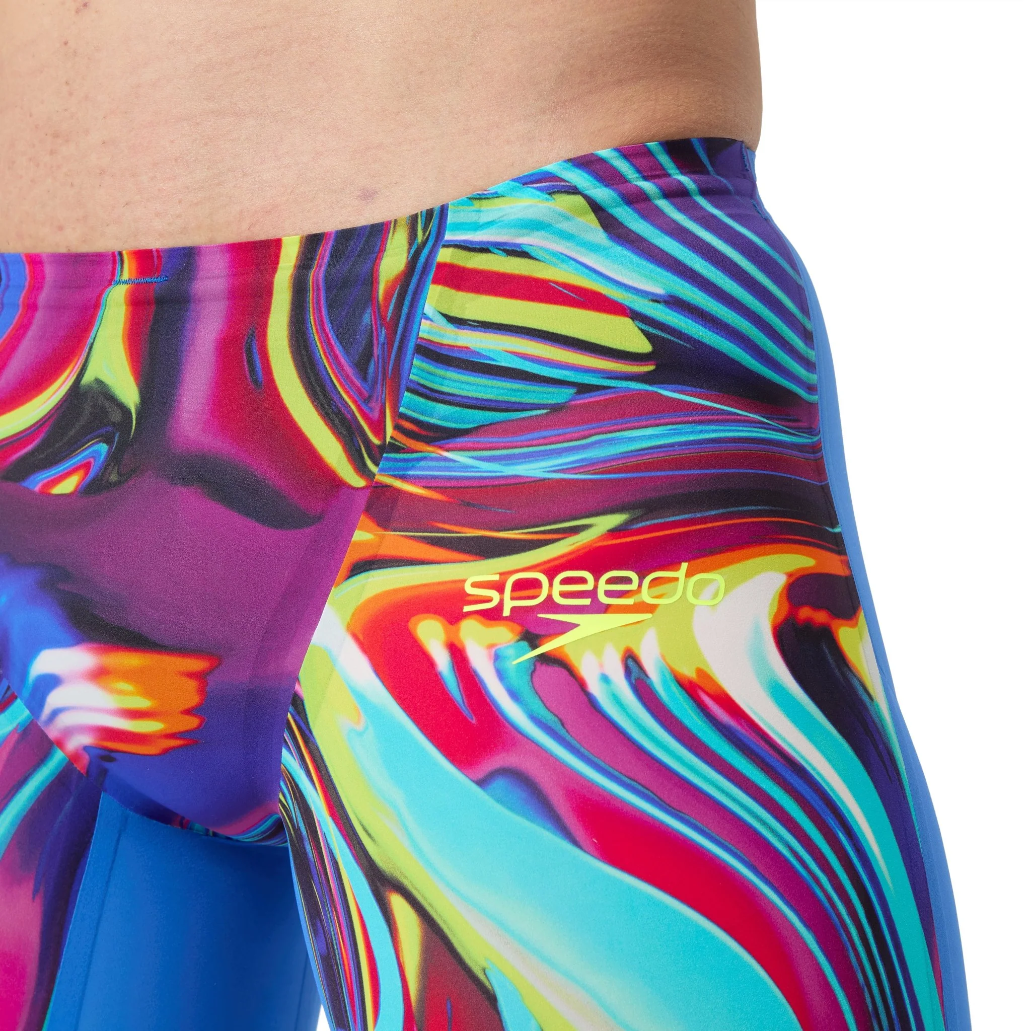 SPEEDO MENS FASTSKIN LZR PURE VALOR 2.0 JAMMER MOLTEN BLUR / COBALT POP - Image 13