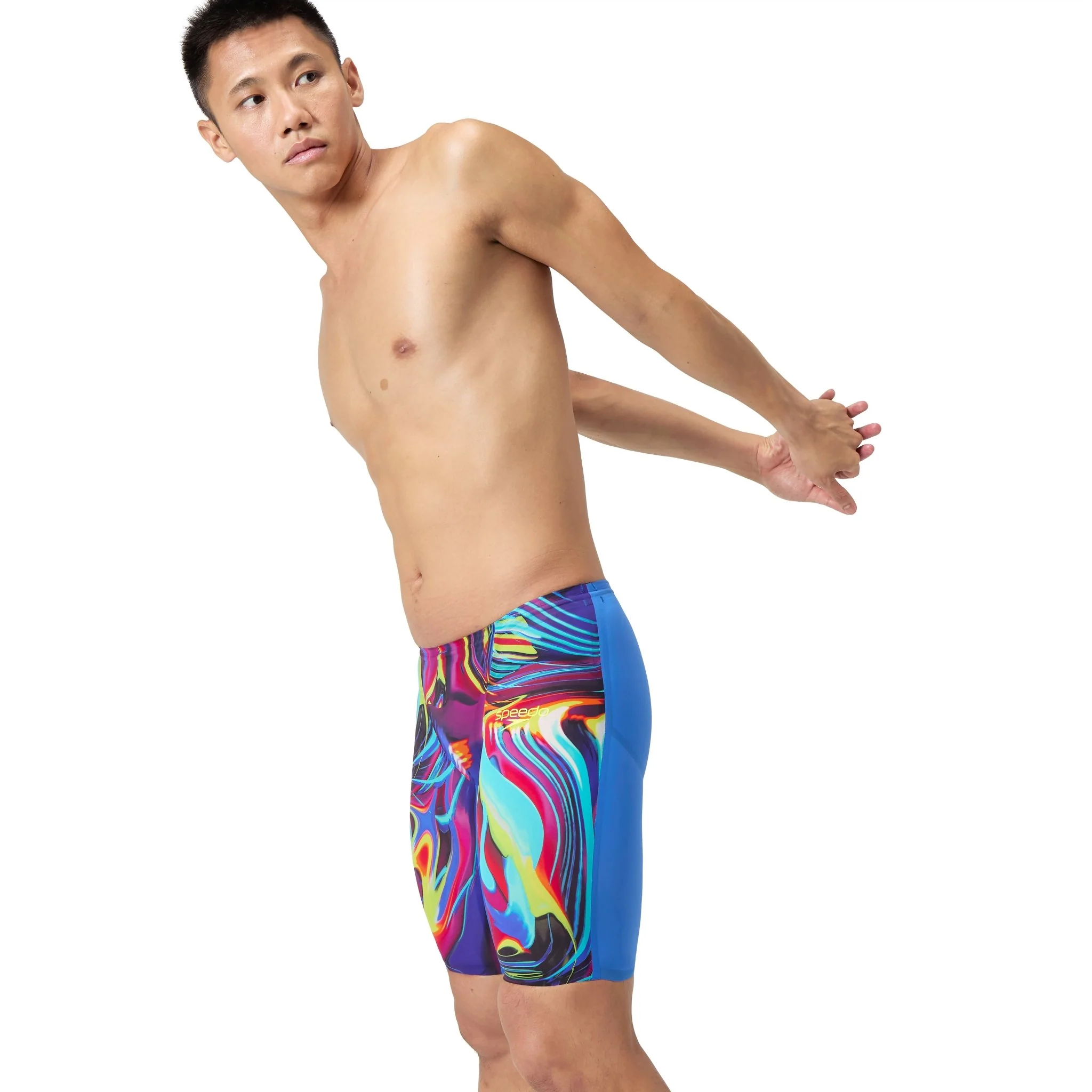 SPEEDO MENS FASTSKIN LZR PURE VALOR 2.0 JAMMER MOLTEN BLUR / COBALT POP - Image 5