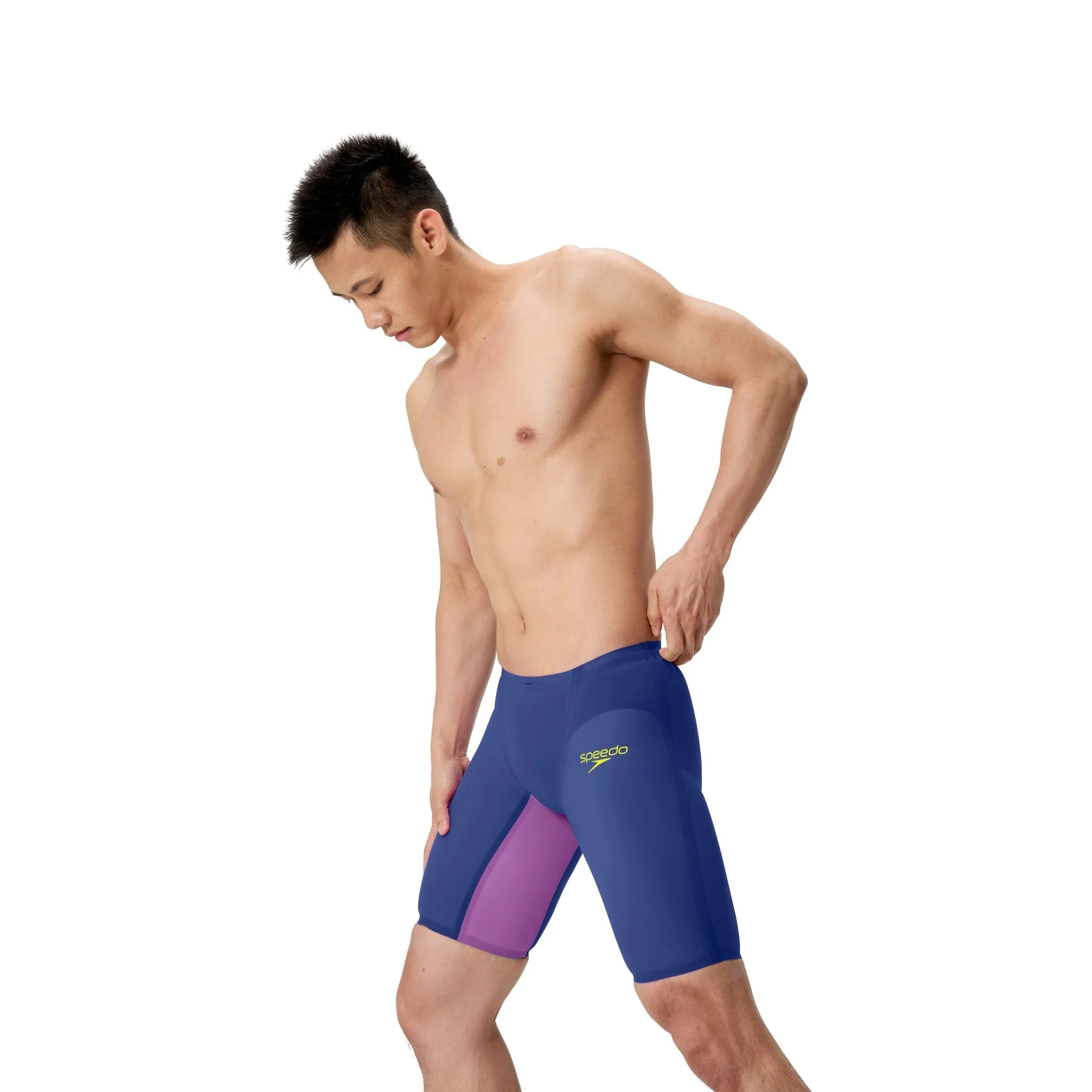 SPEEDO MENS FASTSKIN LZR PURE VALOR 2.0 JAMMER NOBLE NAVY / JELLY - Image 3