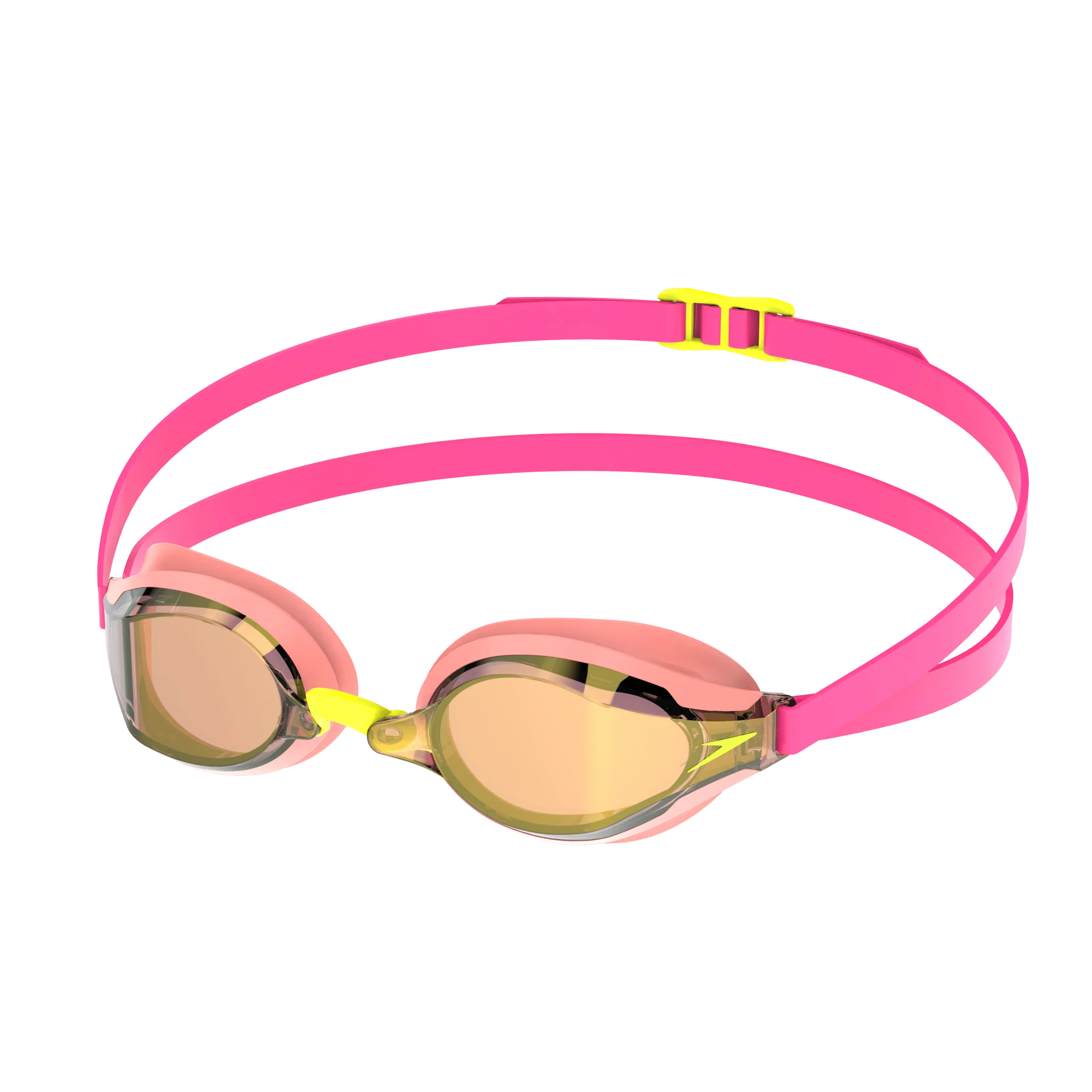 SPEEDO FASTSKIN SPEED SOCKET 2.0 GOLD MIRROR GOGGLES NEON MELON / VERMILLION