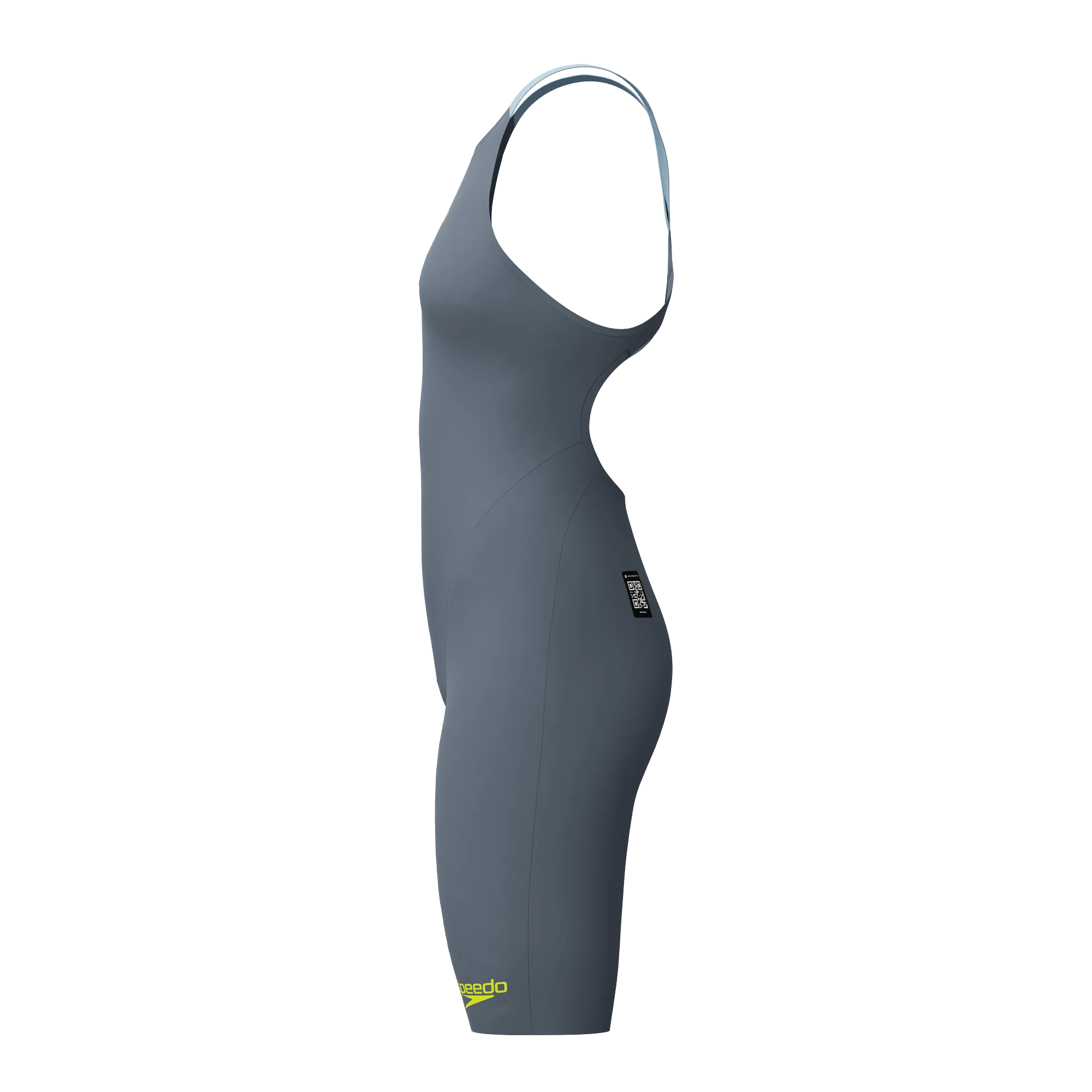 SPEEDO WOMENS FASTSKIN LZR PURE VALOR 2.0 OPENBACK KNEESKIN GREY LEAD / ACADIA BLUE - Image 4