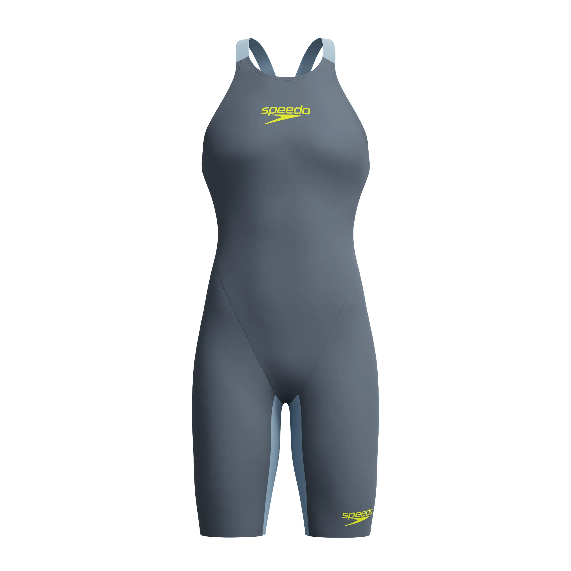 SPEEDO WOMENS FASTSKIN LZR PURE VALOR 2.0 OPENBACK KNEESKIN GREY LEAD / ACADIA BLUE - Image 5